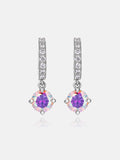 Rainbow Moissanite Hoop Dangle Earrings
