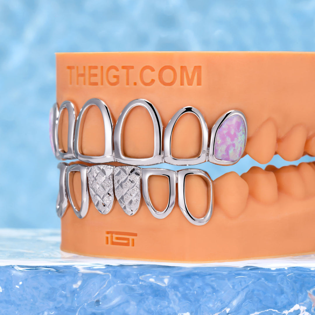 Rainbow Opal Diamond Cut Custom Grillz