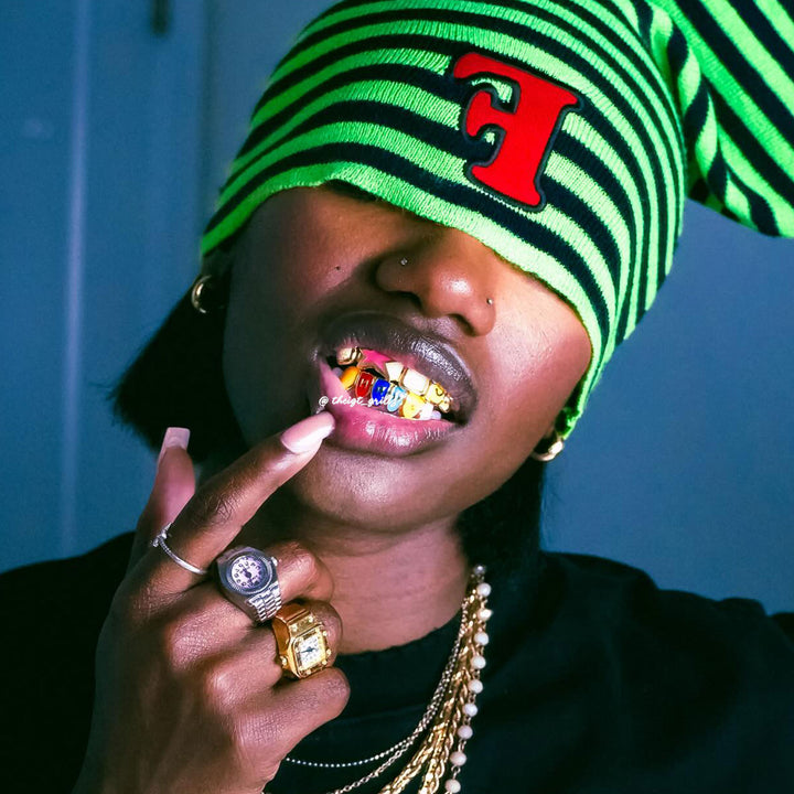 Rainbow Enamel Star & Smile Grillz