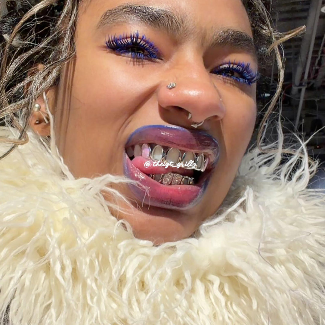 Rainbow Opal Diamond Cut Custom Grillz