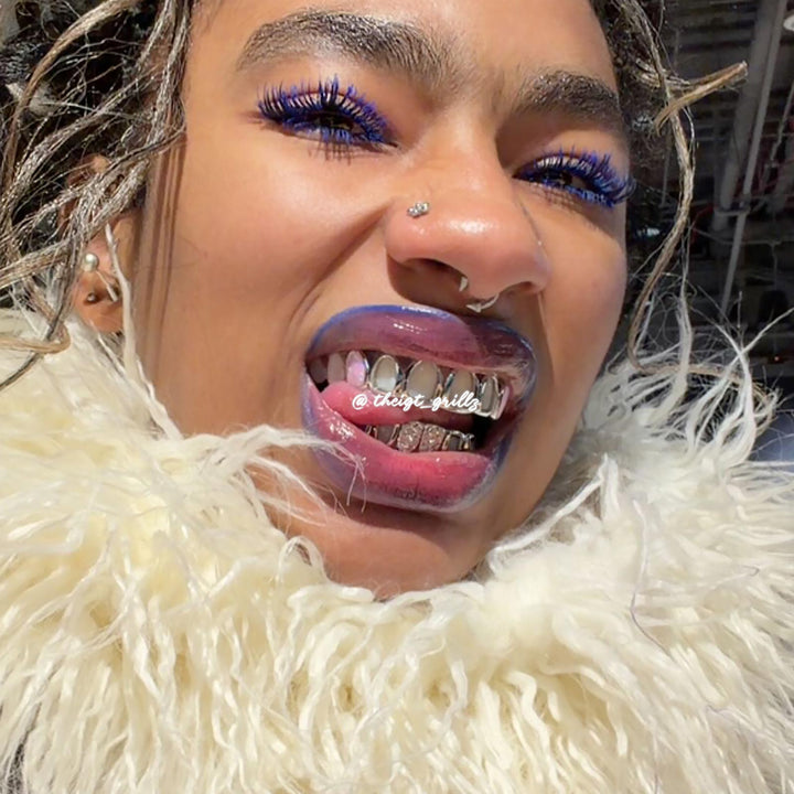 Rainbow Opal Diamond Cut Custom Grillz