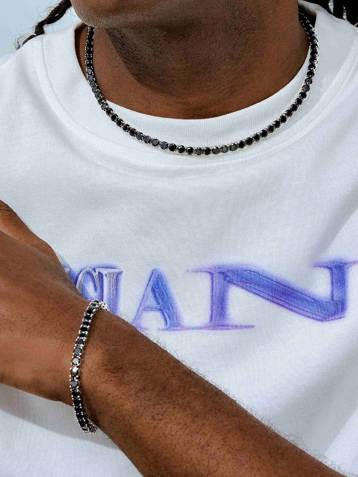 Rare Black Moissanite Tennis Chain