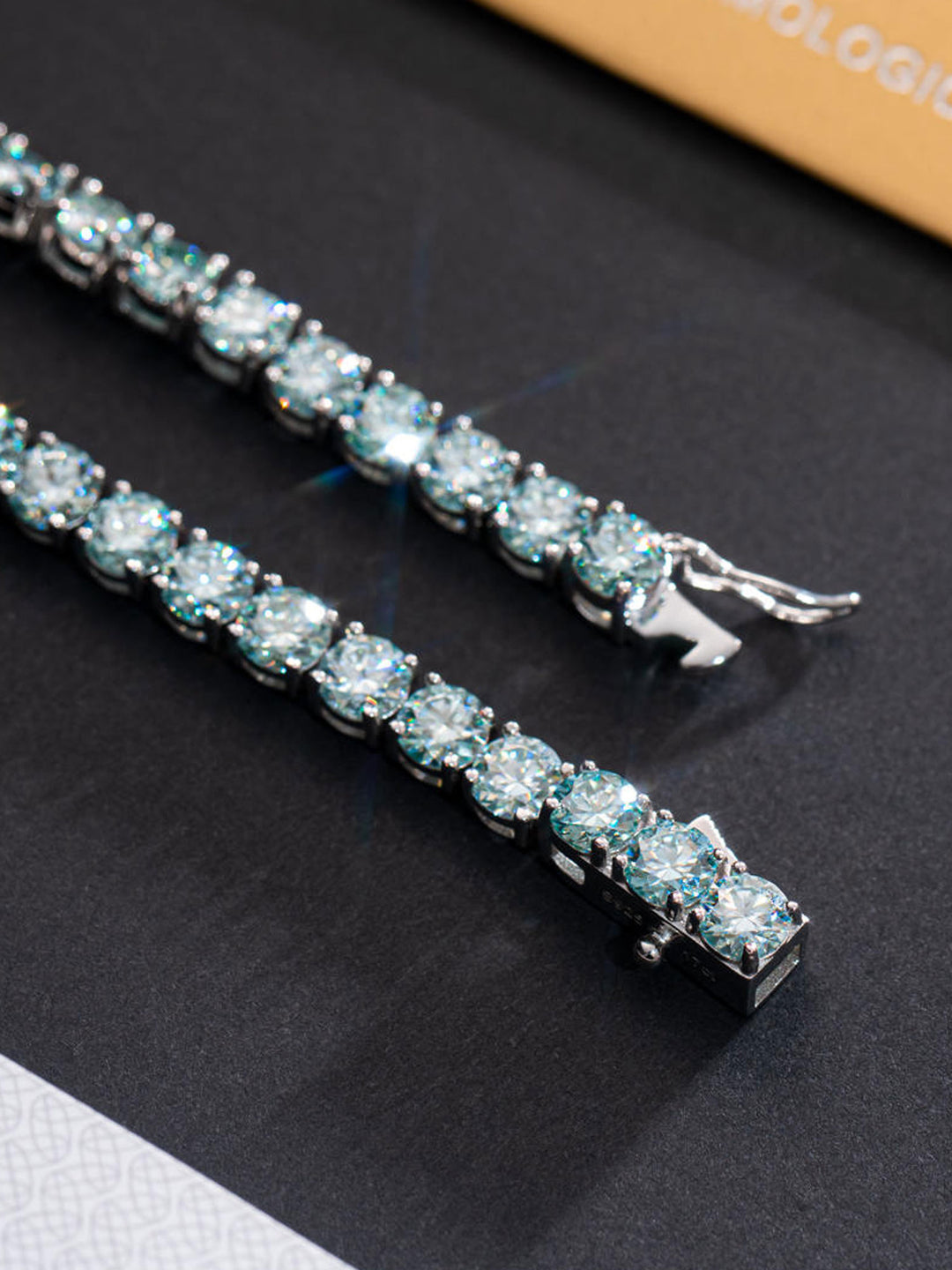 Rare Blue Moissanite Tennis Bracelet
