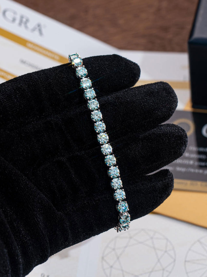 Rare Blue Moissanite Tennis Bracelet