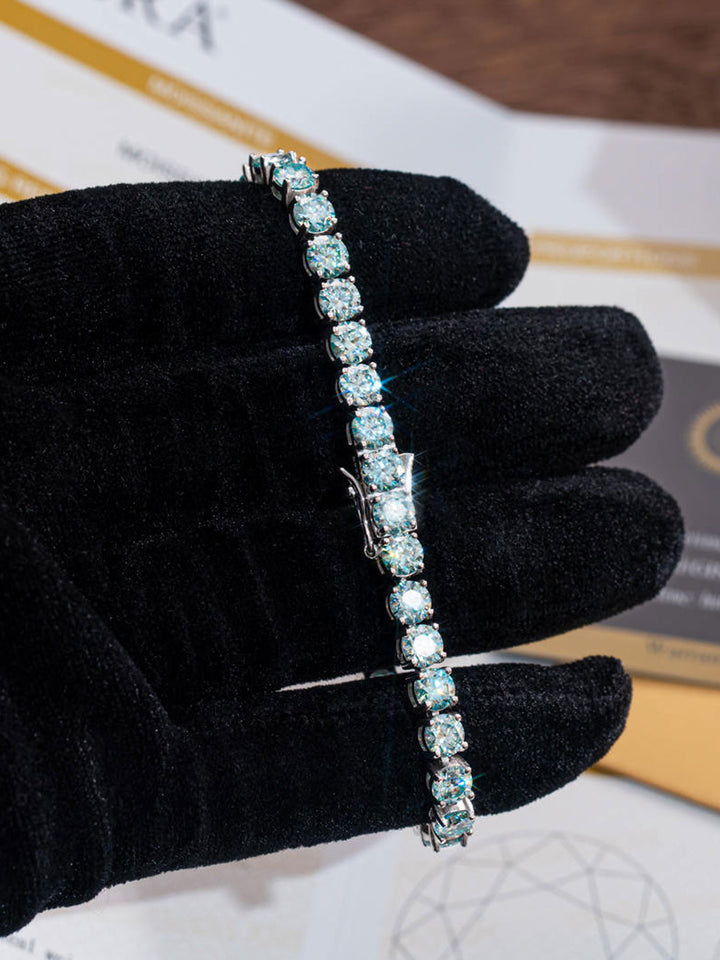 Rare Blue Moissanite Tennis Bracelet