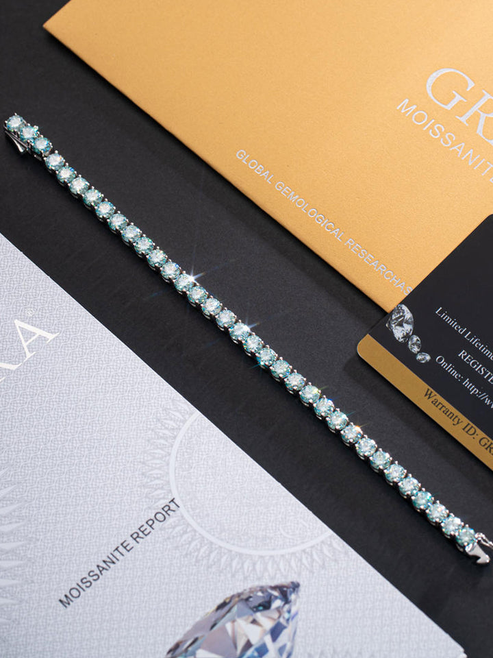 Rare Blue Moissanite Tennis Bracelet