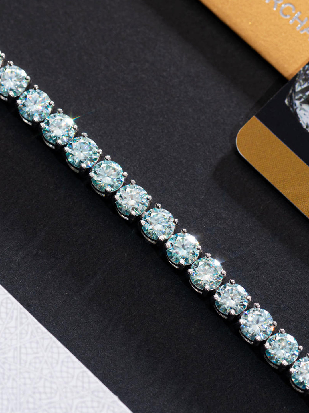 Rare Blue Moissanite Tennis Bracelet