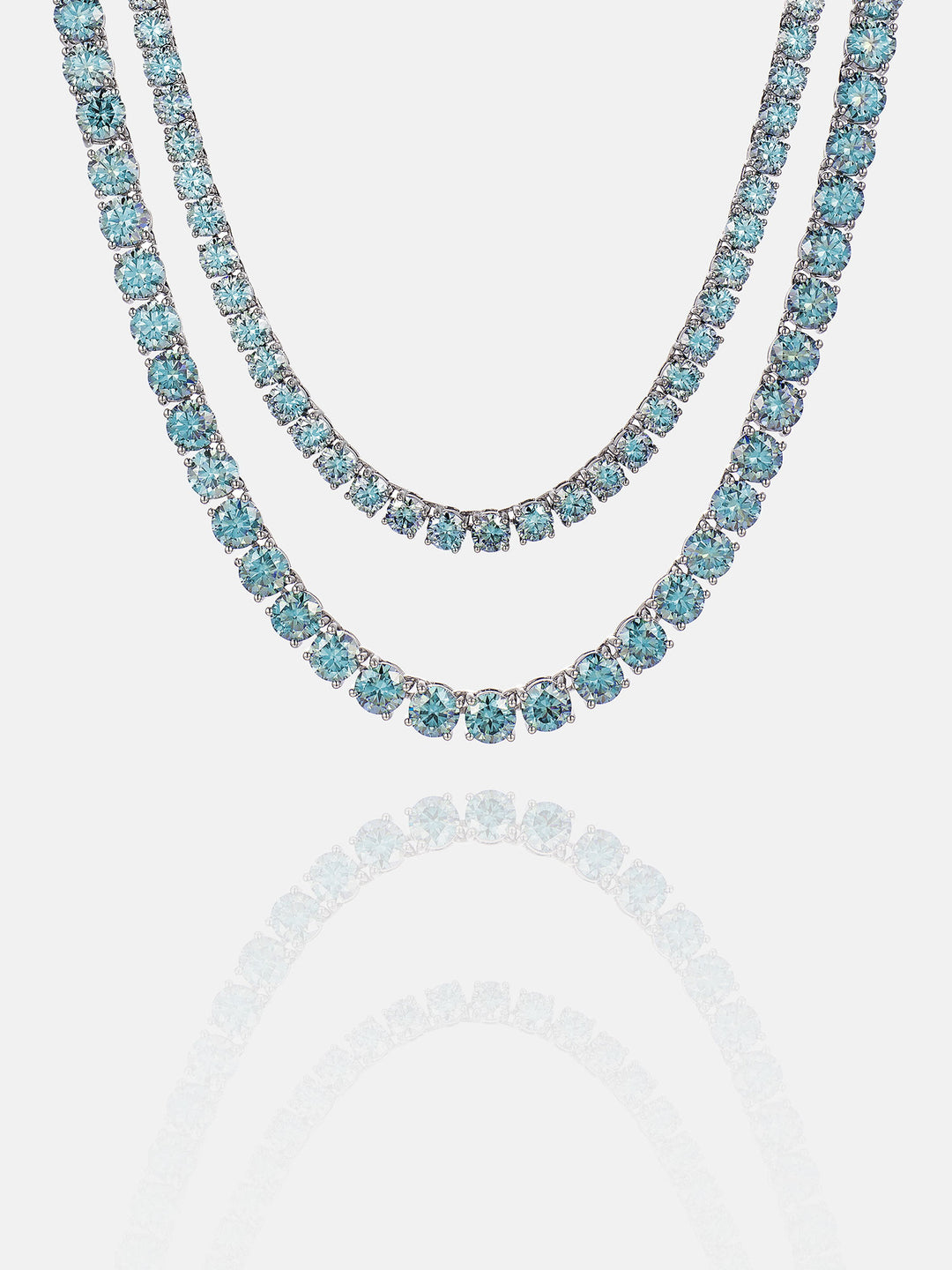 Rare Blue Moissanite Tennis Chain