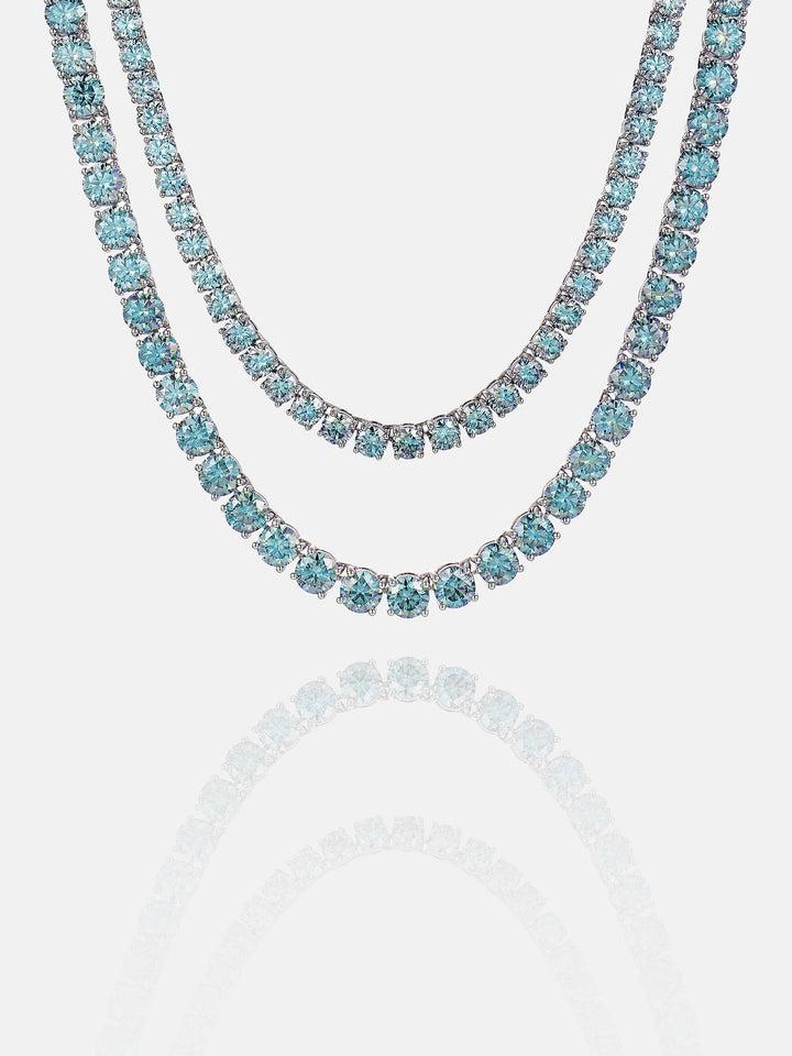 Rare Blue Moissanite Tennis Chain