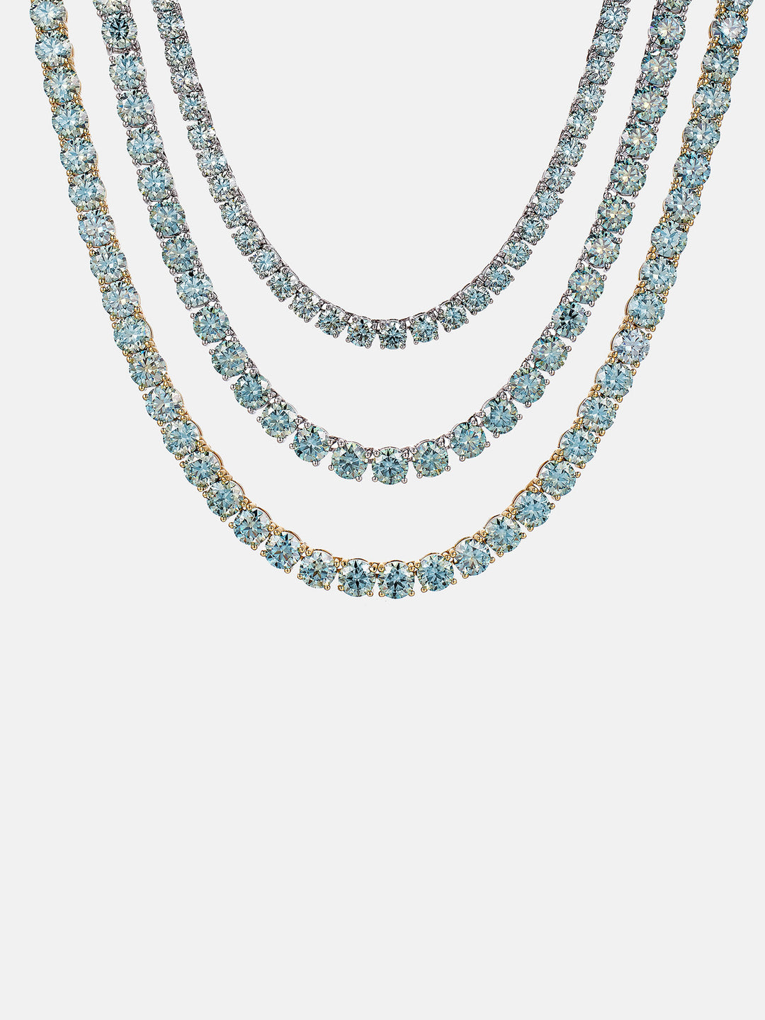 S925 Rare Blue Moissanite Tennis Chain