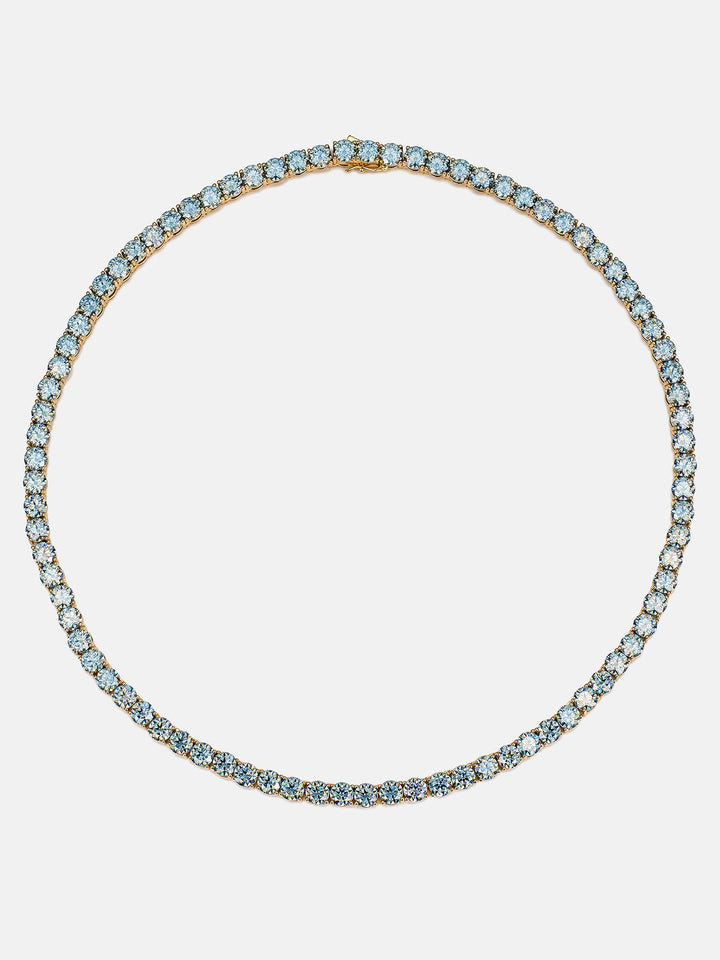 S925 Rare Blue Moissanite Tennis Chain