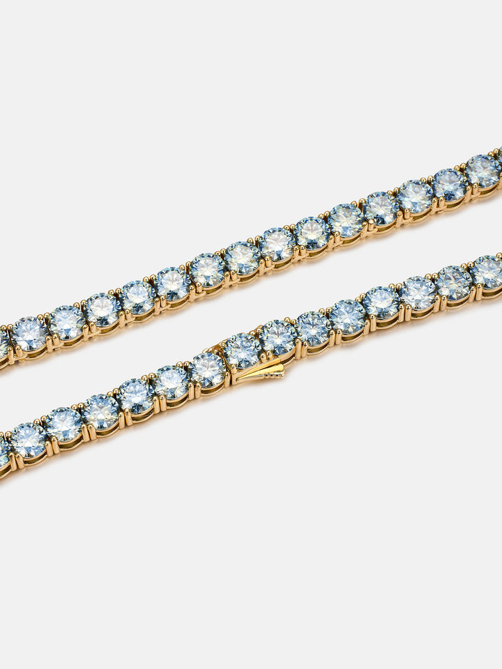 S925 Rare Blue Moissanite Tennis Chain
