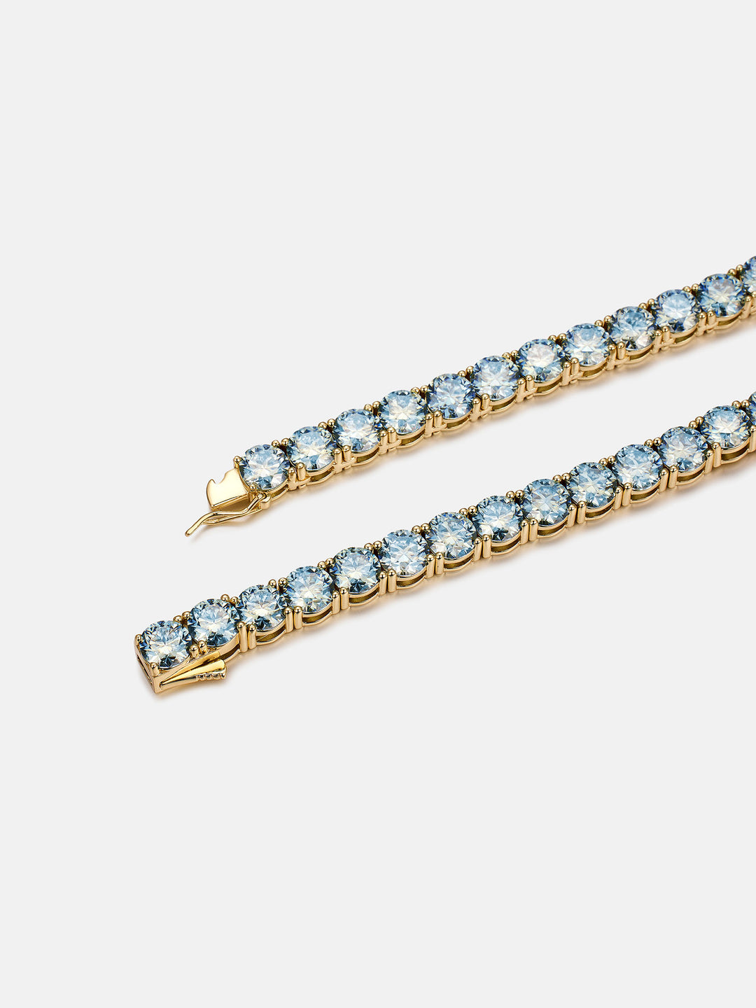 S925 Rare Blue Moissanite Tennis Chain