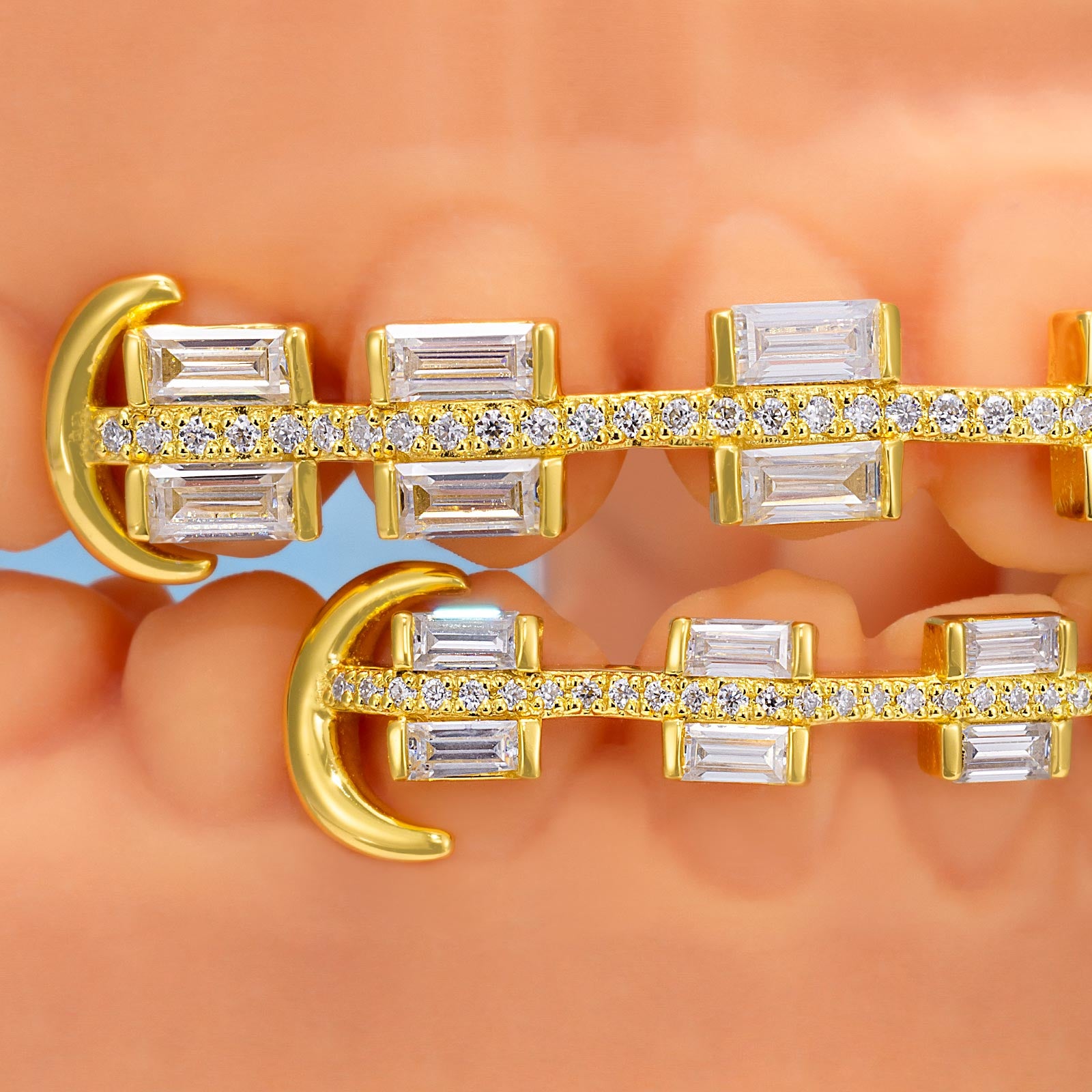 Rectangular Cut Brace Style Grillz