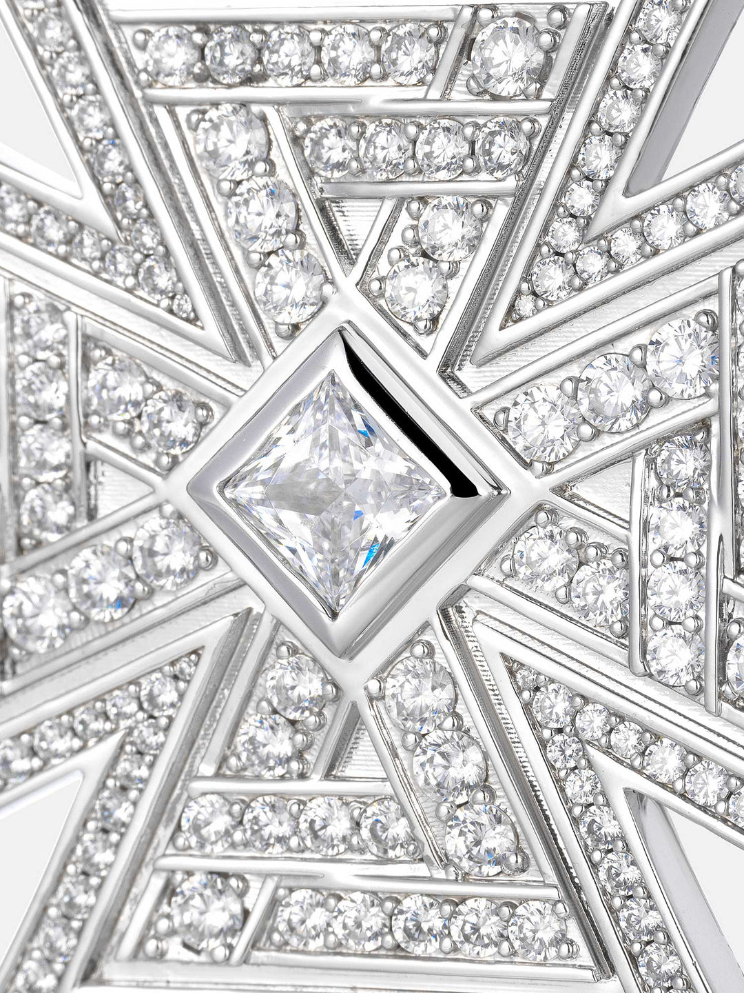 Reversible Iron Cross Moissanite Photo Pendant