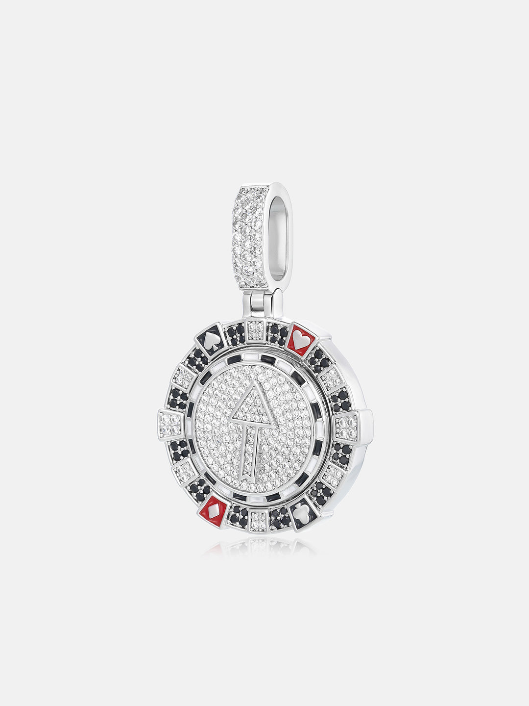 Rotating Poker Chip Moissanite Pendant
