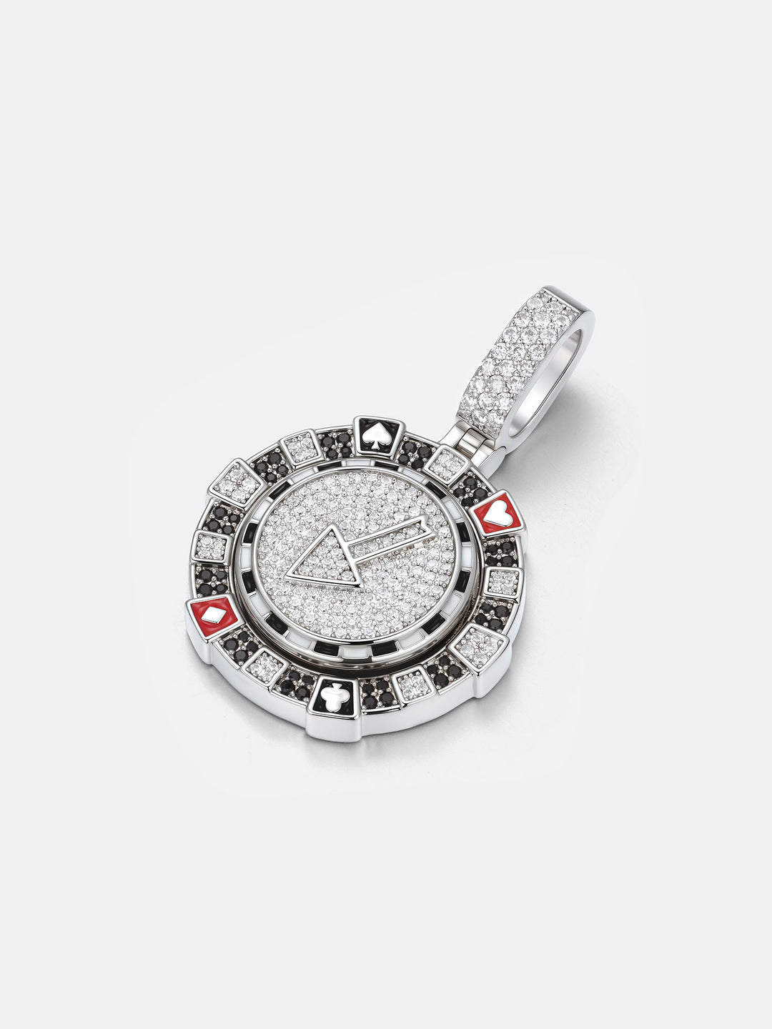 Rotating Poker Chip Moissanite Pendant