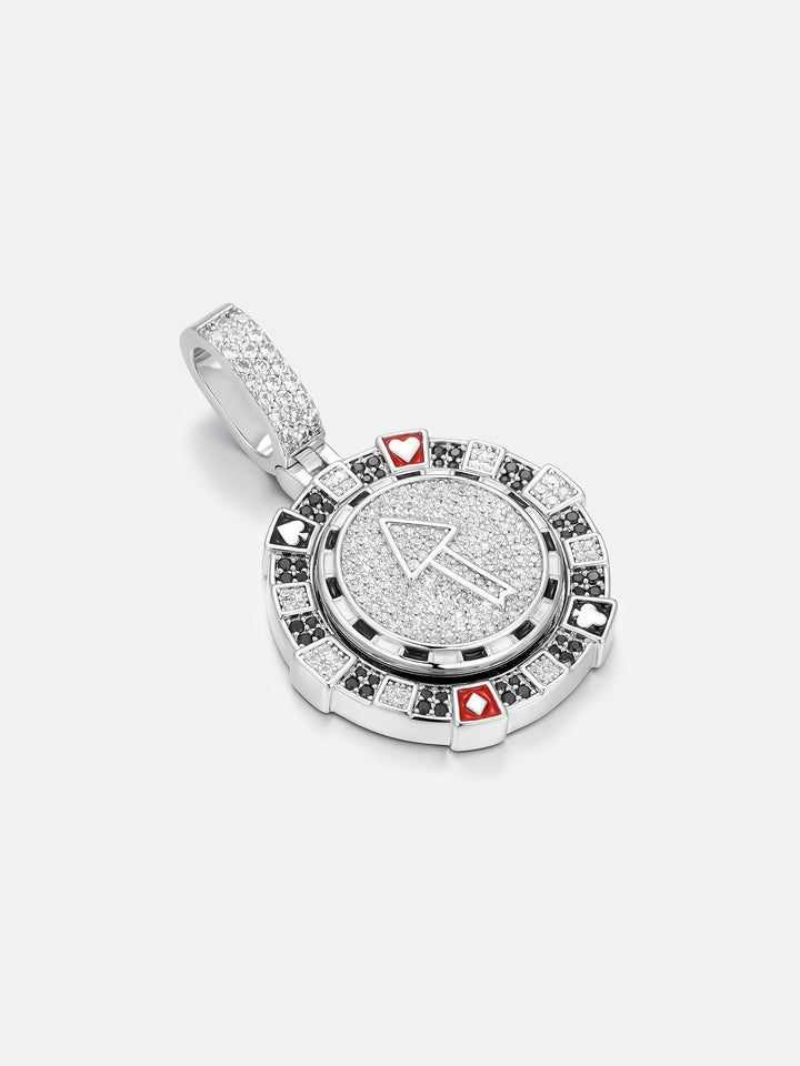 Rotating Poker Chip Moissanite Pendant