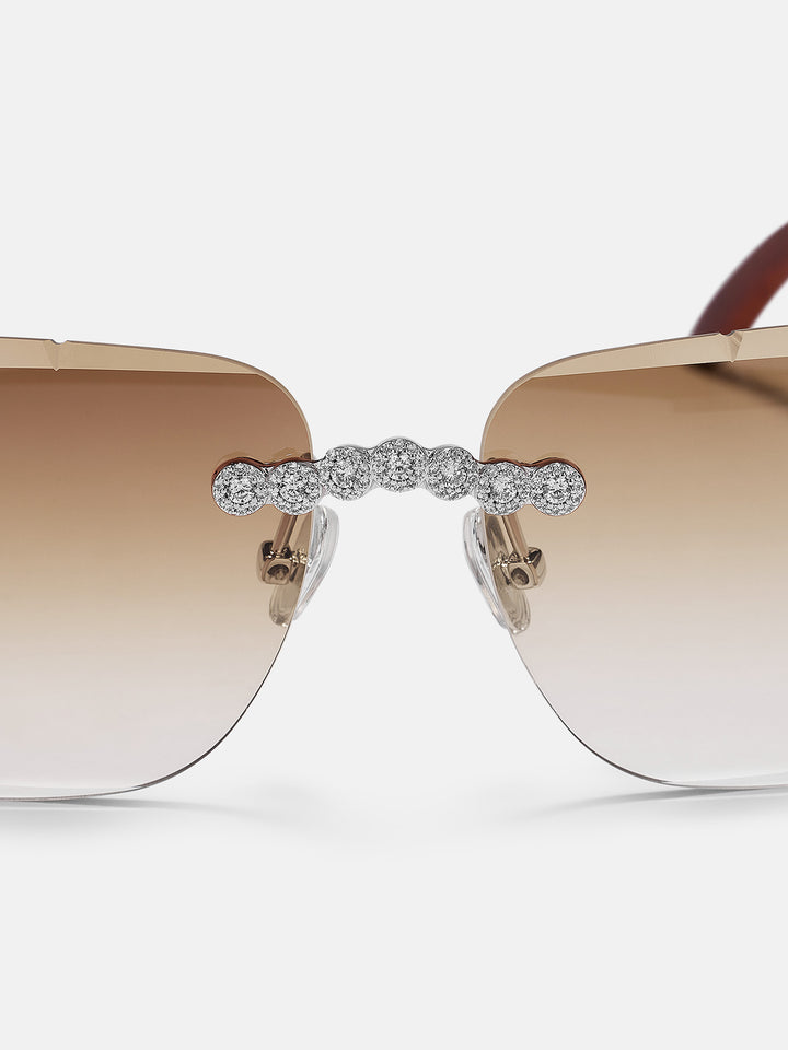 Round Moissanite Cluster Sunglasses In White Gold