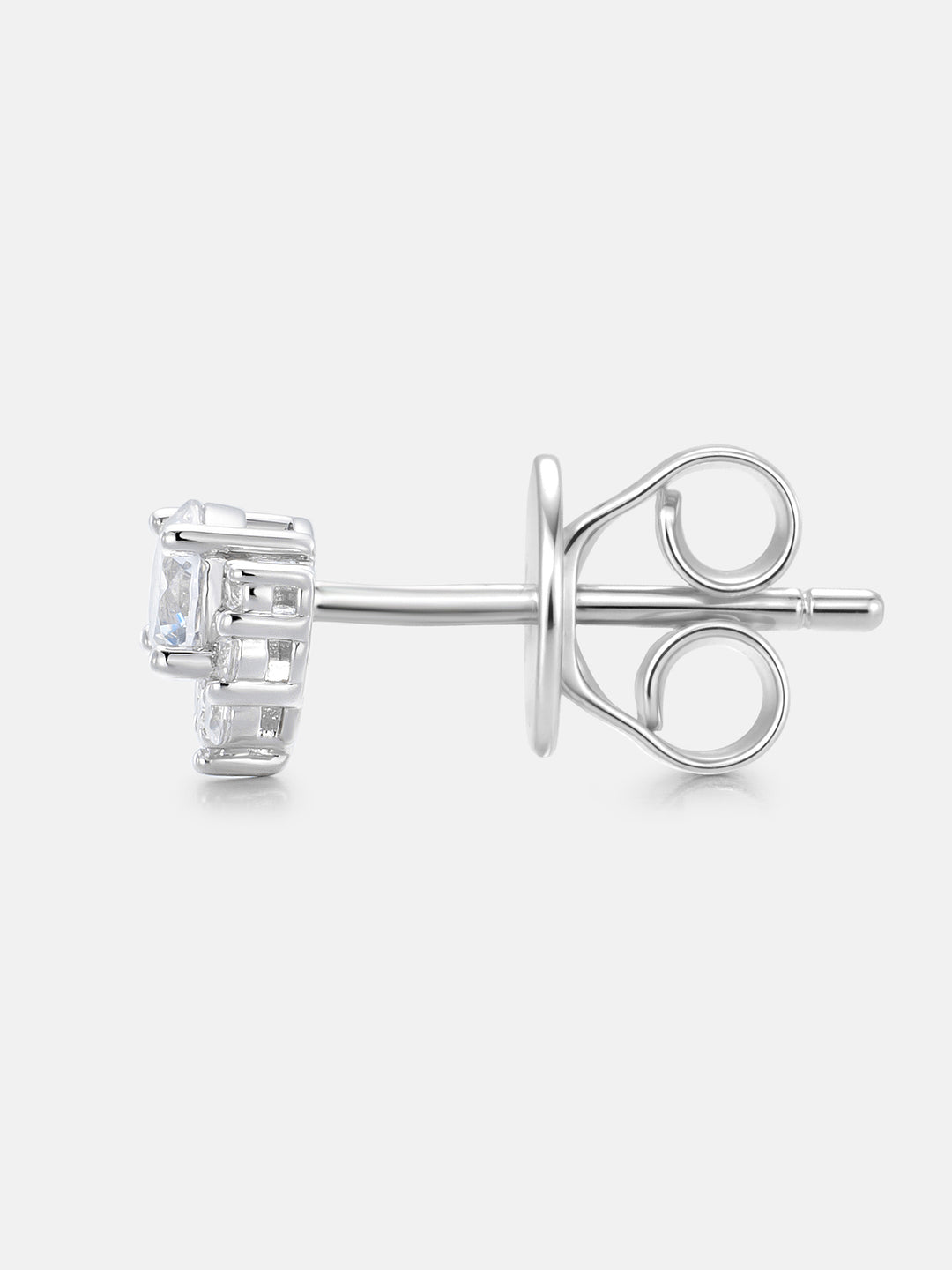 Round Moissanite Fan Halo Stud Earrings