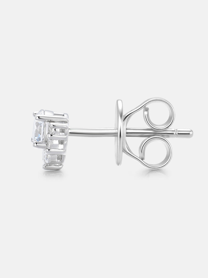 Round Moissanite Fan Halo Stud Earrings