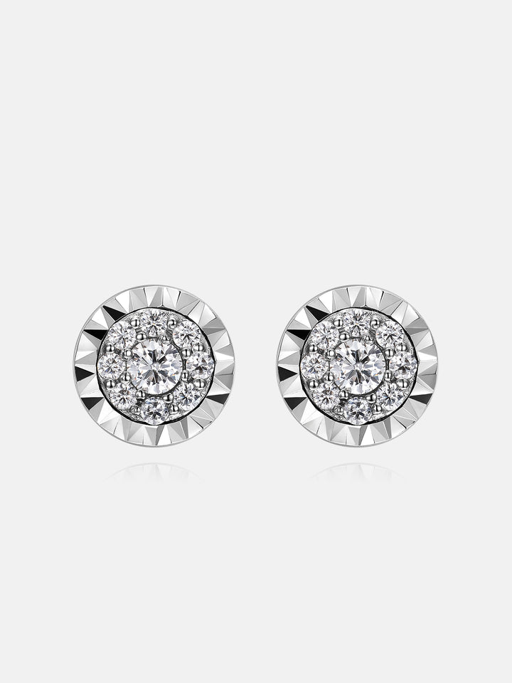 Round Moissanite Miracle Set Stud Earrings