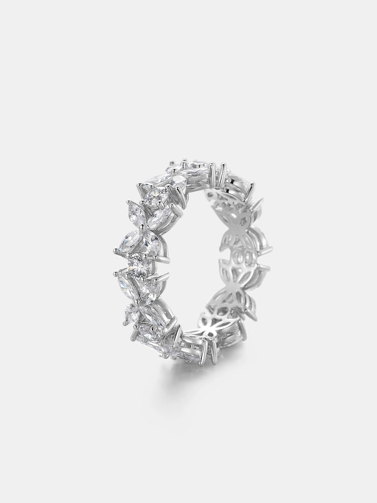 Round & Marquise Moissanite Eternity Ring