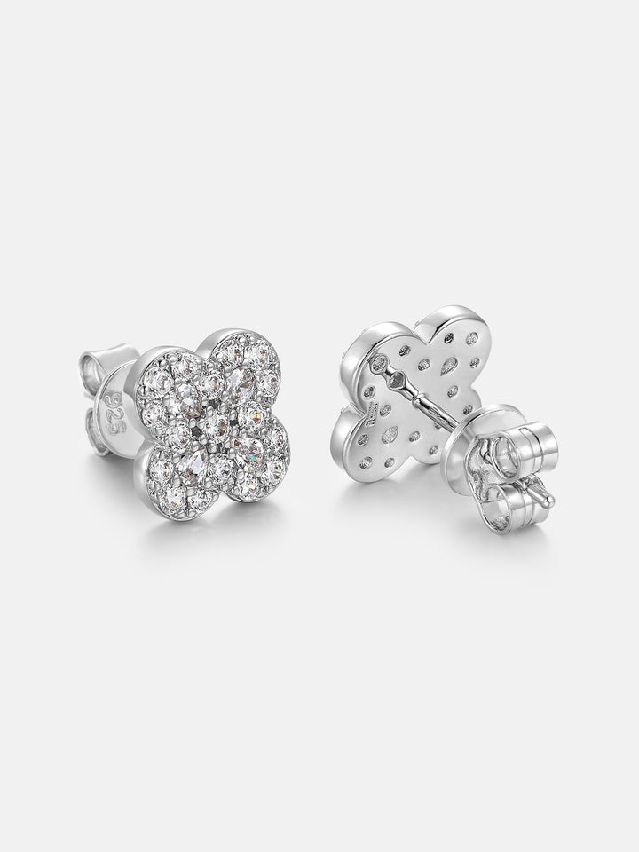 Round & Pear Moissanite Clover Cluster Earrings