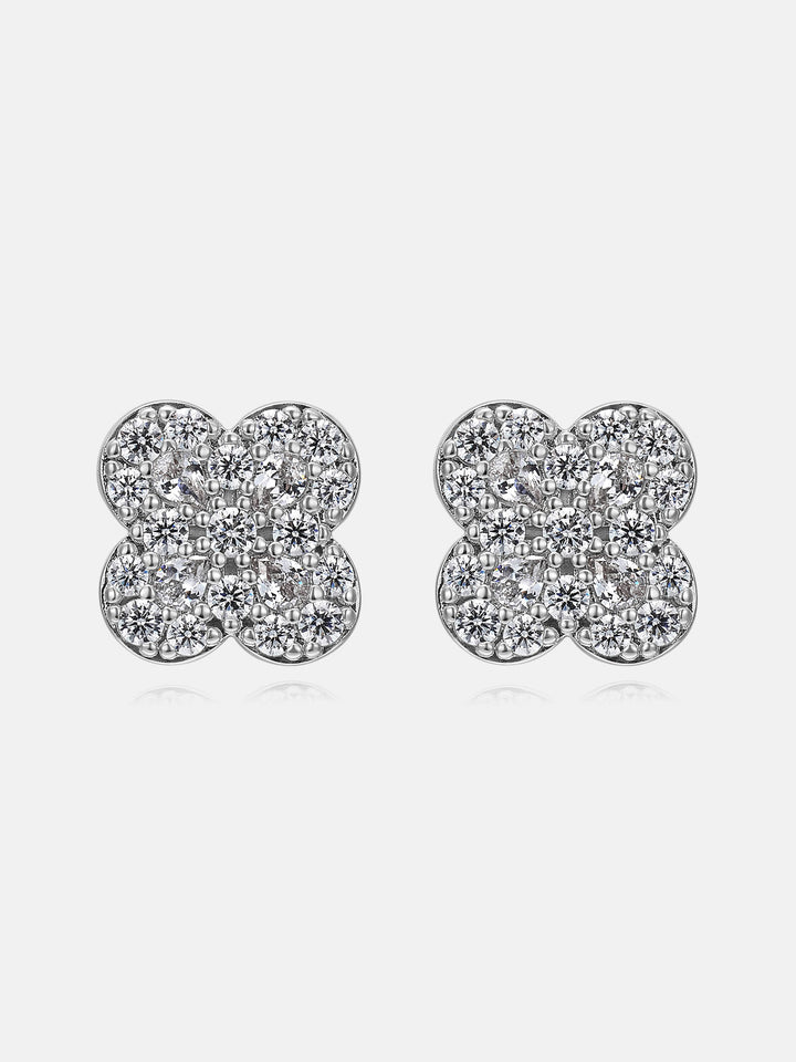 Round & Pear Moissanite Clover Cluster Earrings