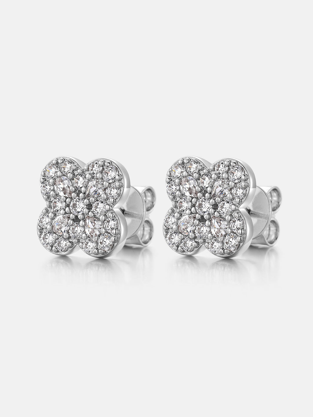 Round & Pear Moissanite Clover Cluster Earrings