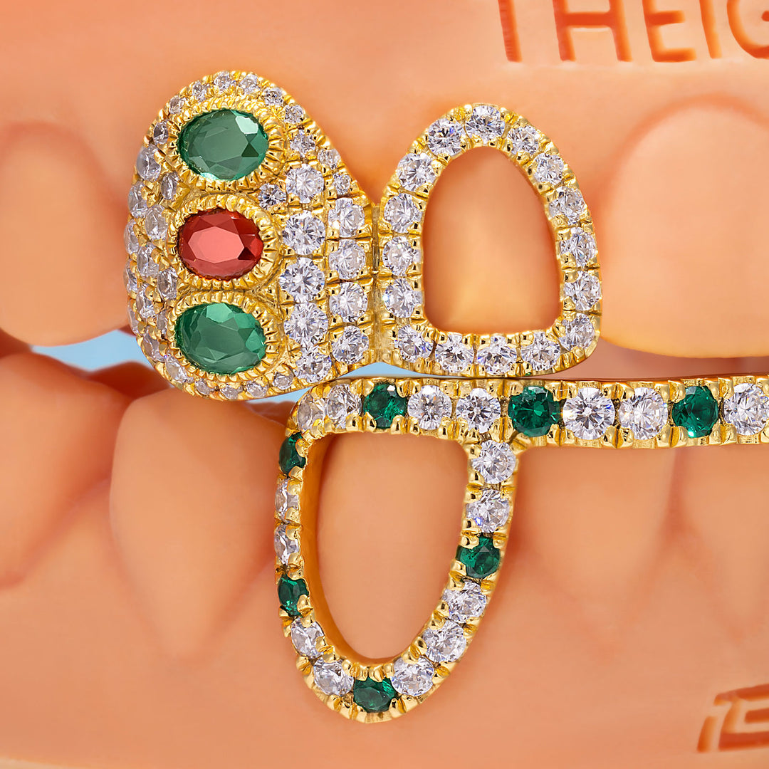 "Ruby Slippers" Emerald & Enamel Custom Grillz