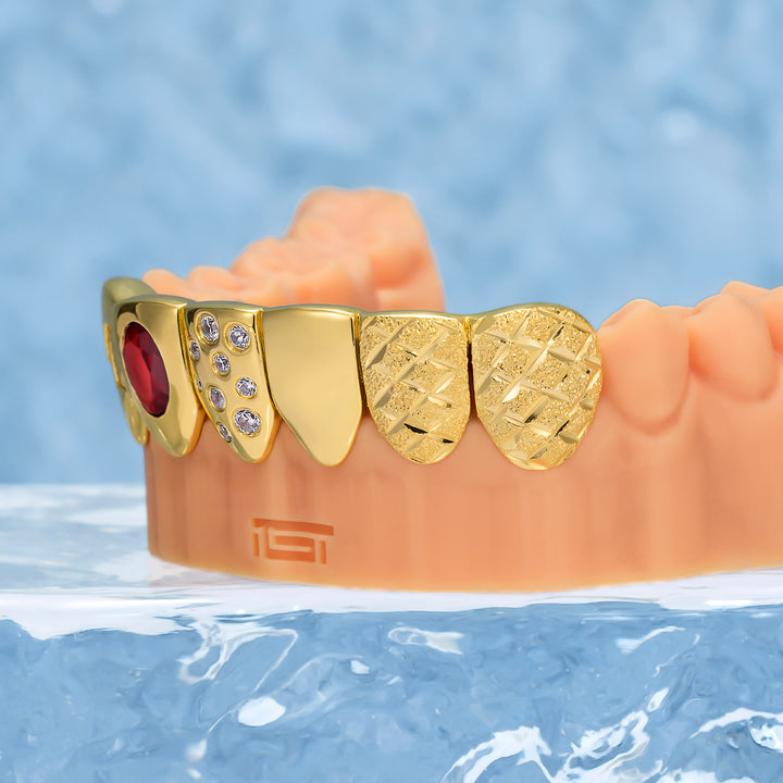 Ruby & Gold Letter Grillz