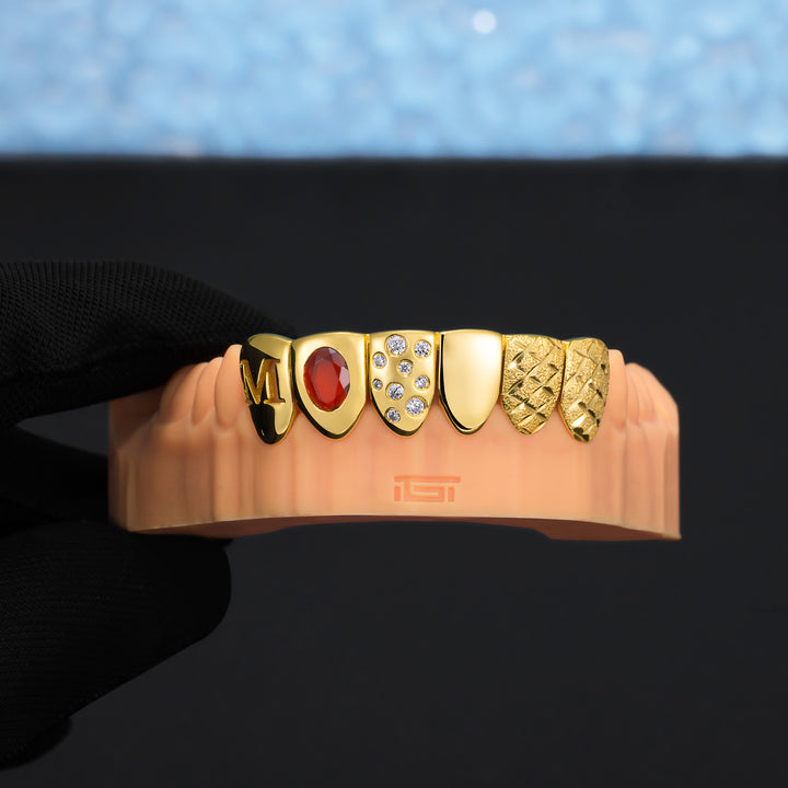 Ruby & Gold Letter Grillz