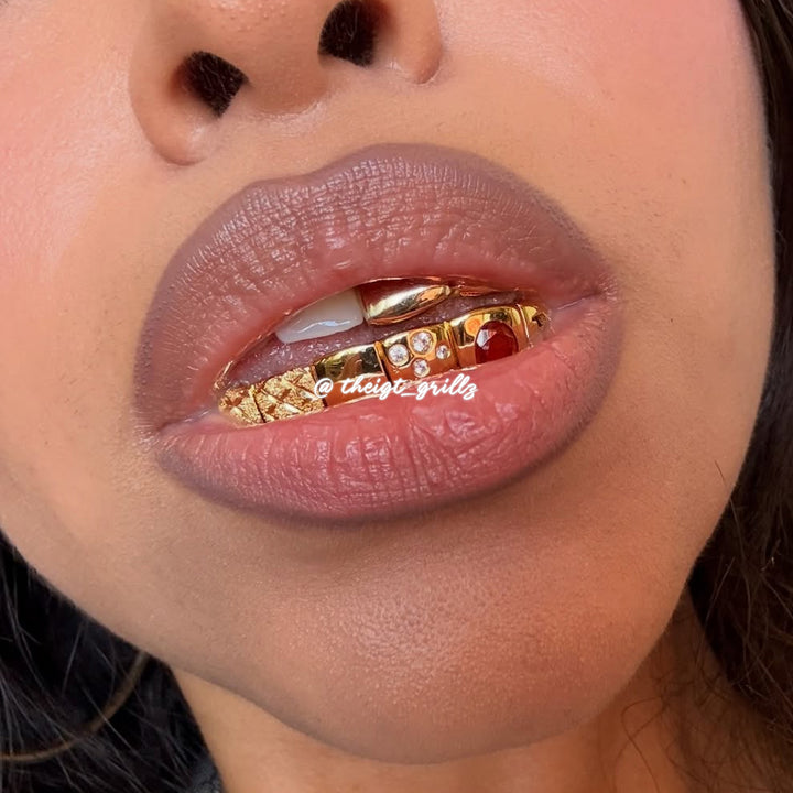 Ruby & Gold Letter Grillz