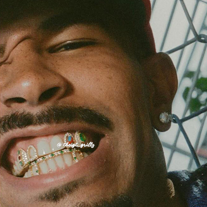 "Ruby Slippers" Emerald & Enamel Custom Grillz