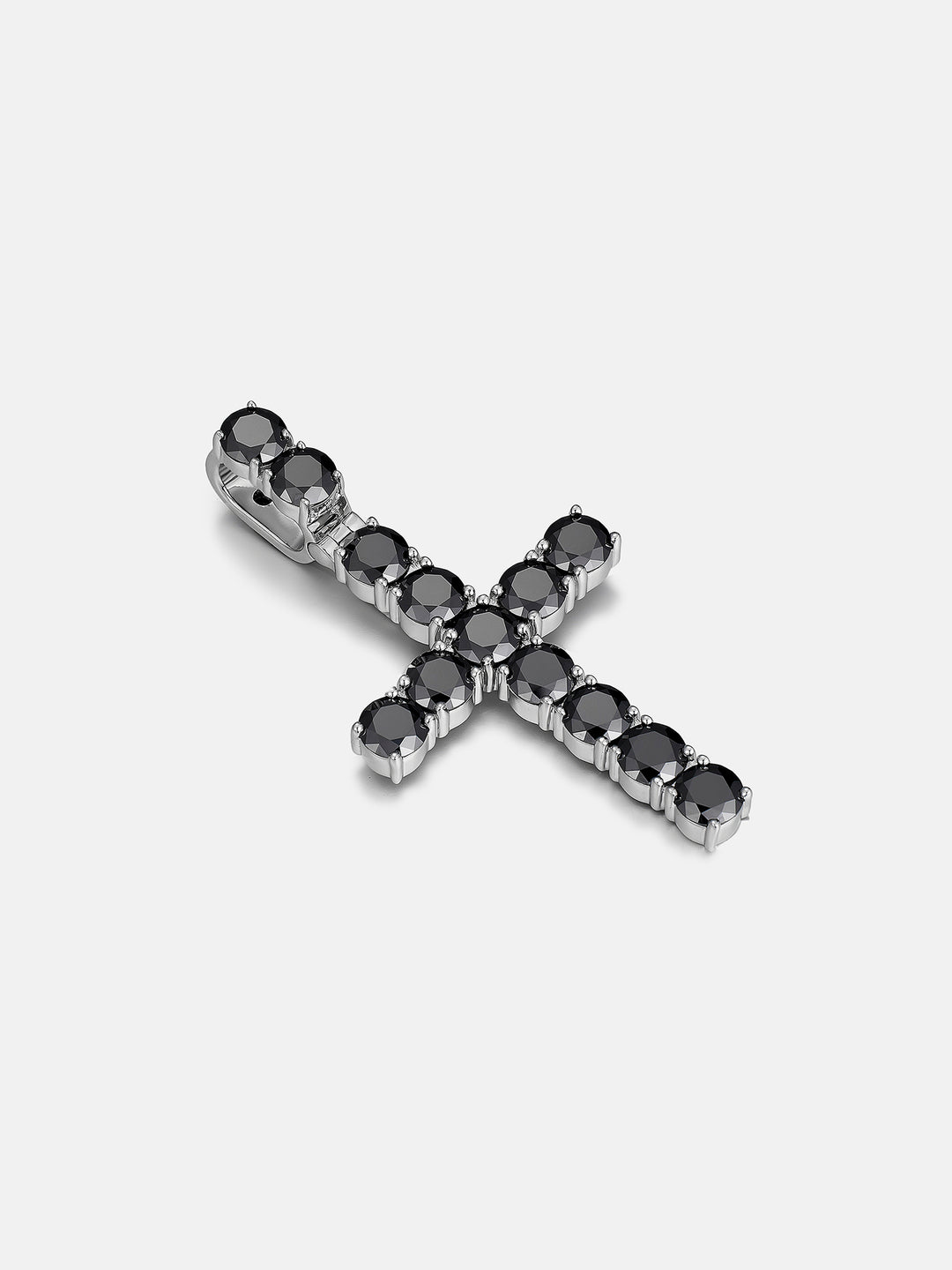 S925 13CT Black Moissanite Cross Pendant
