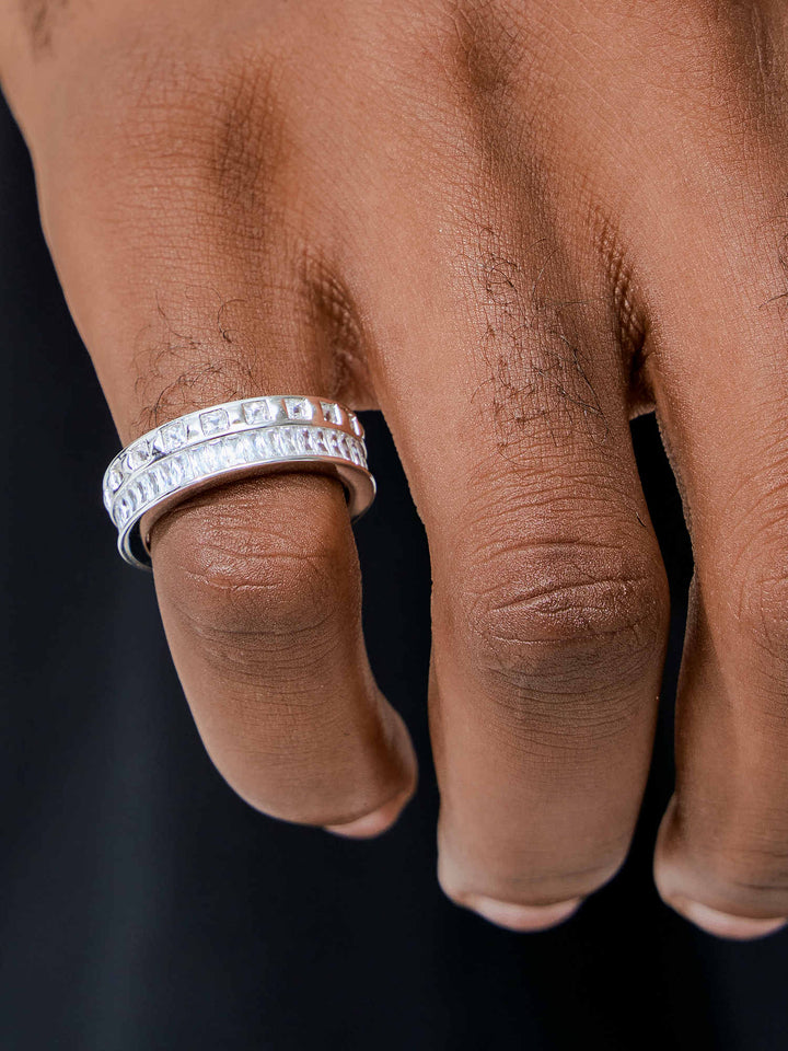 S925 Baguette & Princess Cut Eternity Ring