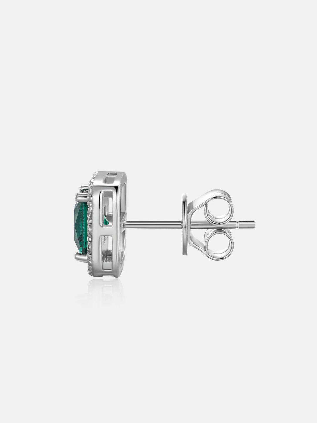 S925 Green Moissanite Square Stud Earrings