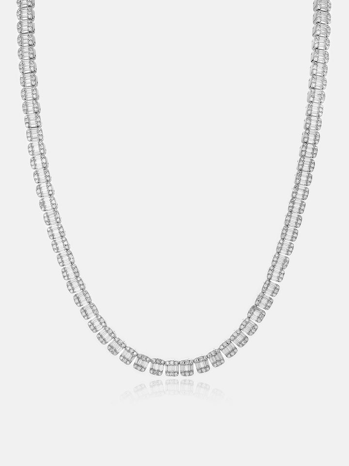 S925 Moissanite 6mm Baguette Tennis Chain