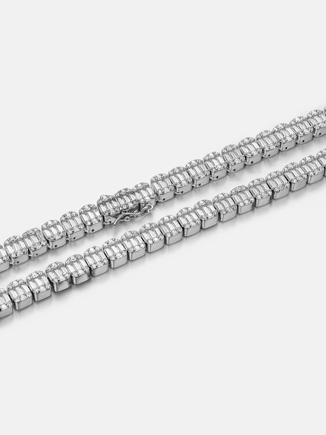 S925 Moissanite 6mm Baguette Tennis Chain