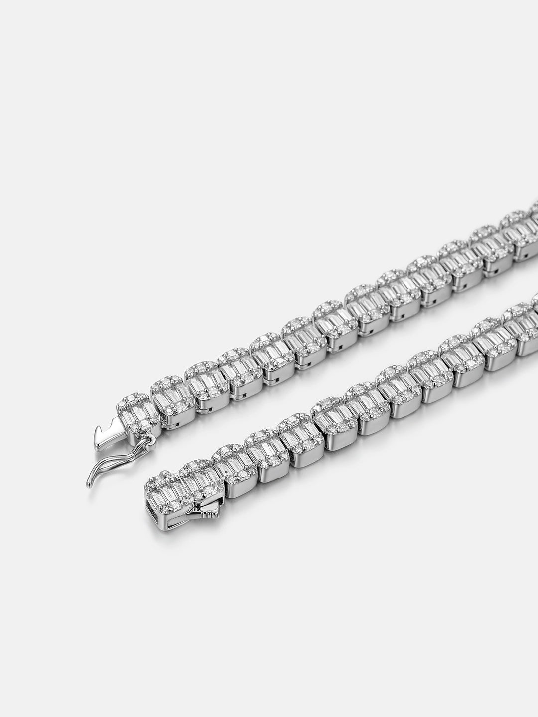 S925 Moissanite 6mm Baguette Tennis Chain
