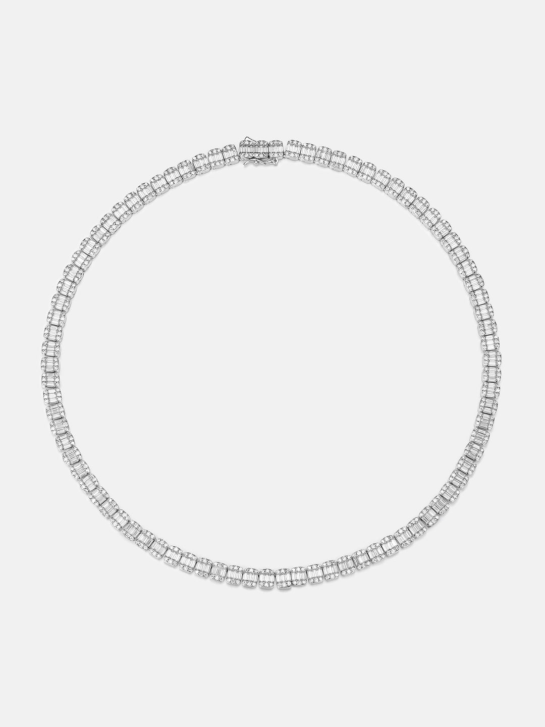 S925 Moissanite 6mm Baguette Tennis Chain