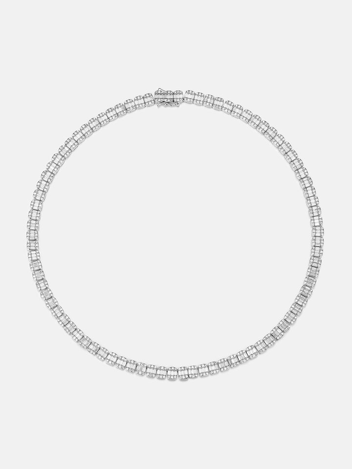 S925 Moissanite 6mm Baguette Tennis Chain