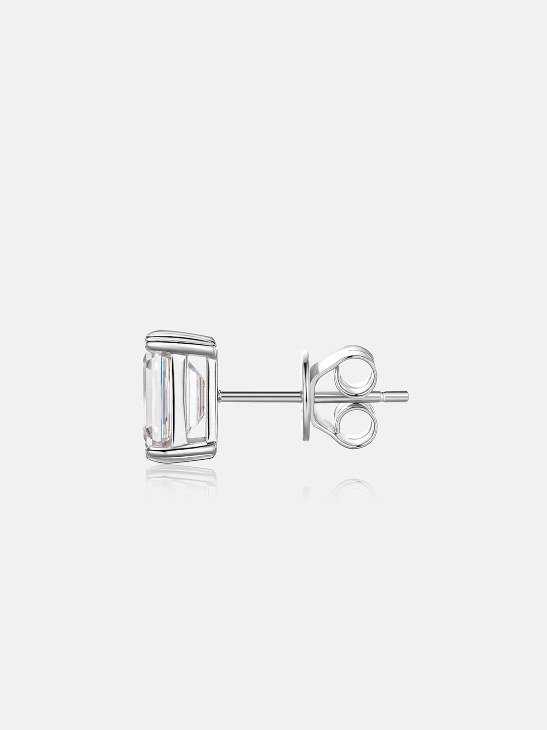 Moissanite Emerald Cut Stud Earrings-4.00 Carat Total