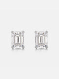 Moissanite Emerald Cut Stud Earrings-4.00 Carat Total