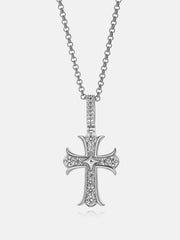 S925 Moissanite Fleur Cross Pendant