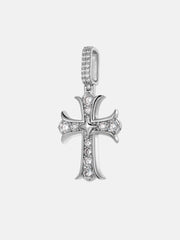 S925 Moissanite Fleur Cross Pendant
