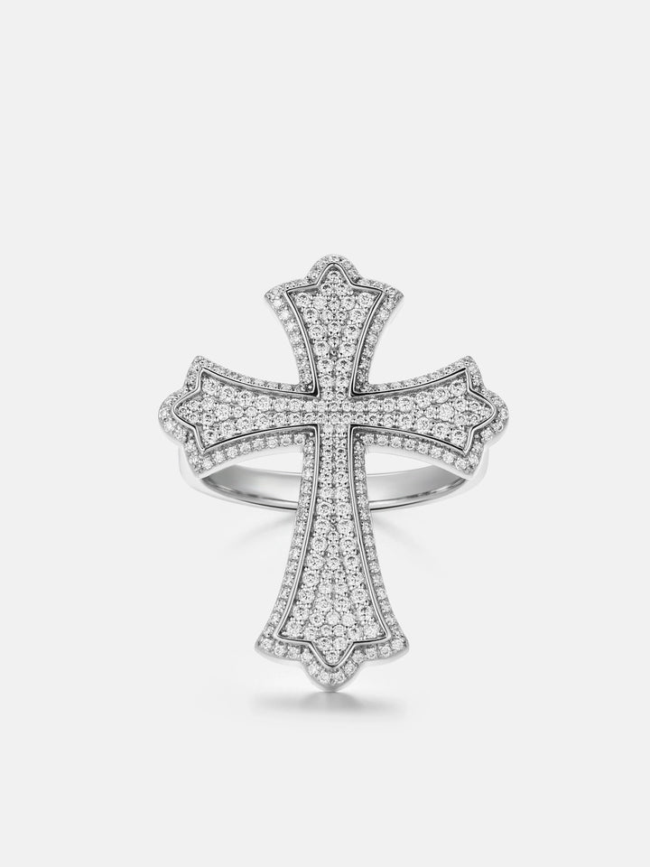S925 Moissanite Fleuree Cross Ring