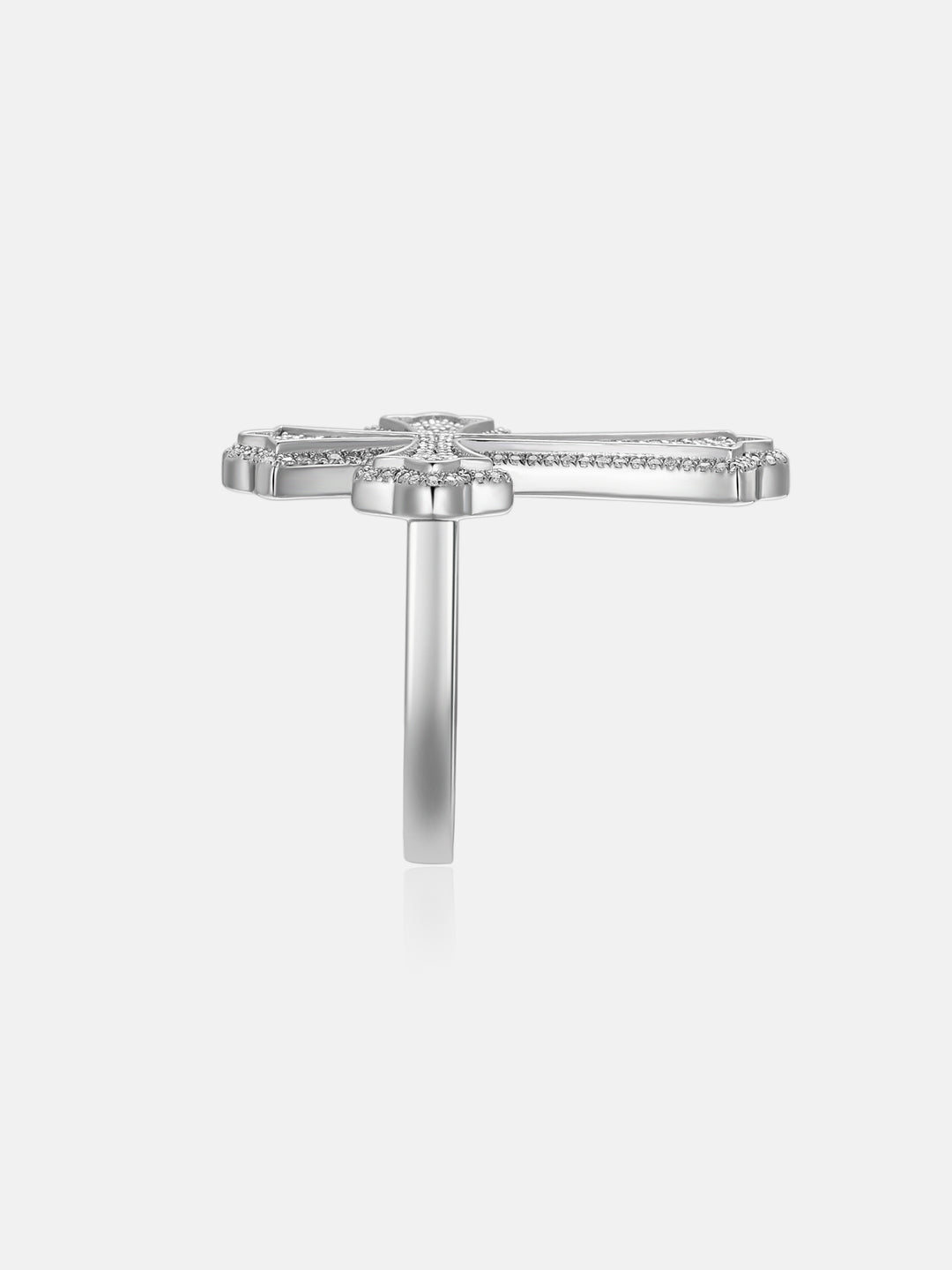 S925 Moissanite Fleuree Cross Ring