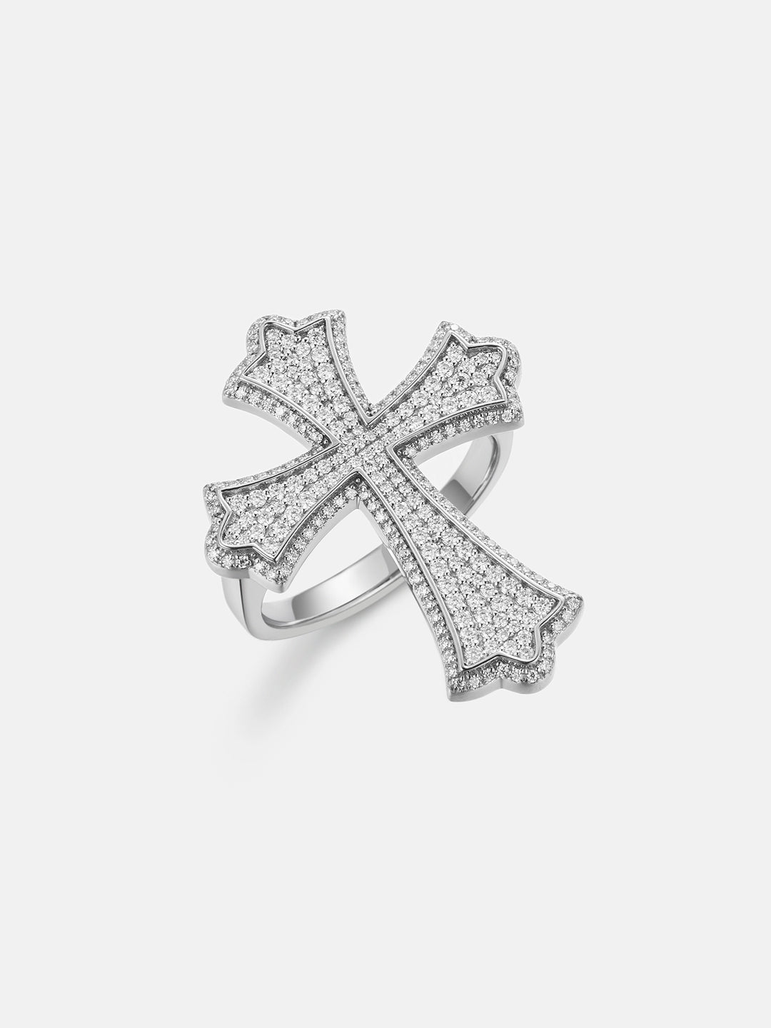 S925 Moissanite Fleuree Cross Ring